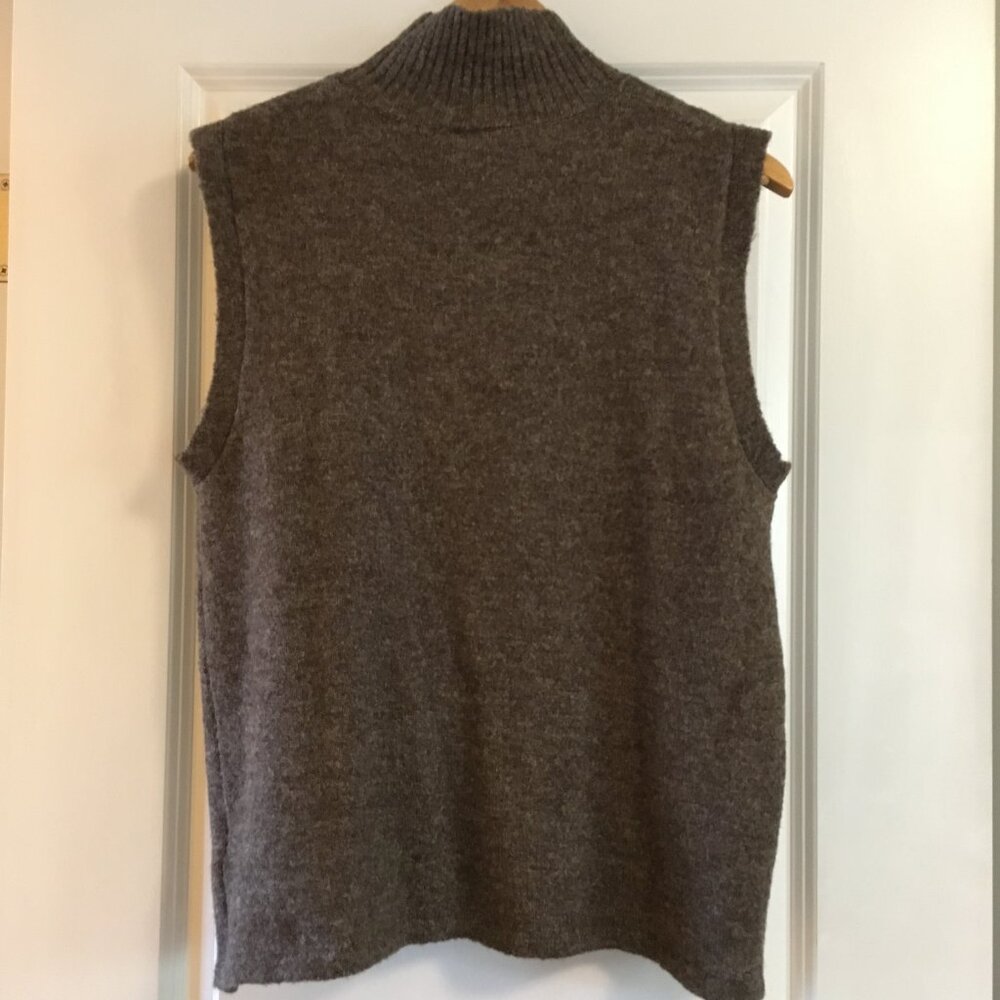 Kaffe Kataris Coffee Brown Wool Blend Knit Vest Reversible Medium D&Dcore - Picture 7 of 15